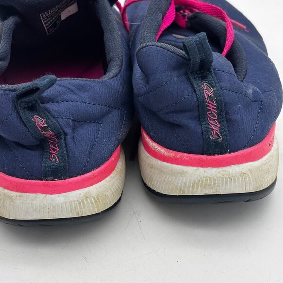 Skechers Navy Blue Pink Lightweight Athletic Running Walking Sneakers Womens 9.5 - Picture 5 of 8